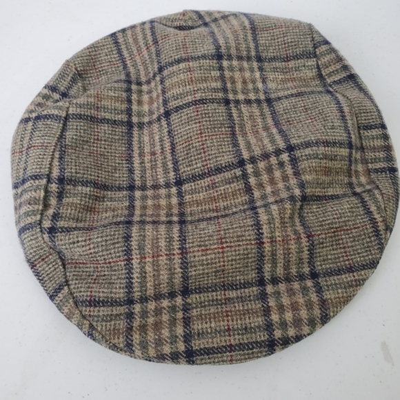 Pendleton Tan & Blue Plaid Wool Flat Cap - M - Picture 3 of 6